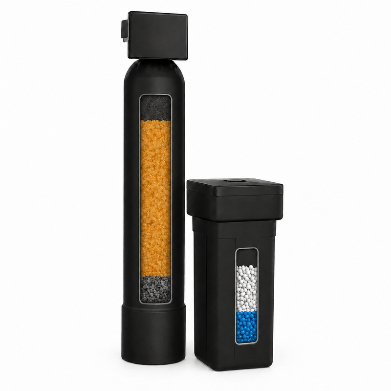 Whole-home water softener single tank system with brine box for Southern California city water — Honest Water Co