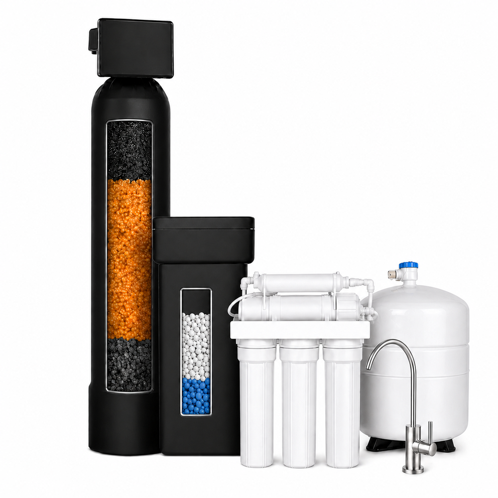 Whole-home water softener single tank with FREE 5-stage reverse osmosis drinking water system included — Honest Water Co